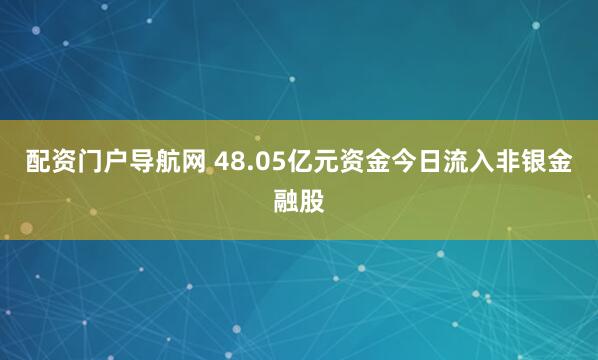 配资门户导航网 48.05亿元资金今日流入非银金融股
